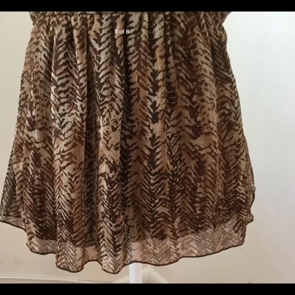 SELF ESTEEM Halter Blouse Semi-Sheer Browns Size S - Picture 4 of 7